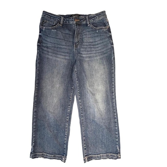 Denim - Judy Blue Women's High Waist Cropped Wide Leg Jeans Size 11/30 Medium Blue